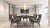 Dining room lighting installed in luxury modern dining room