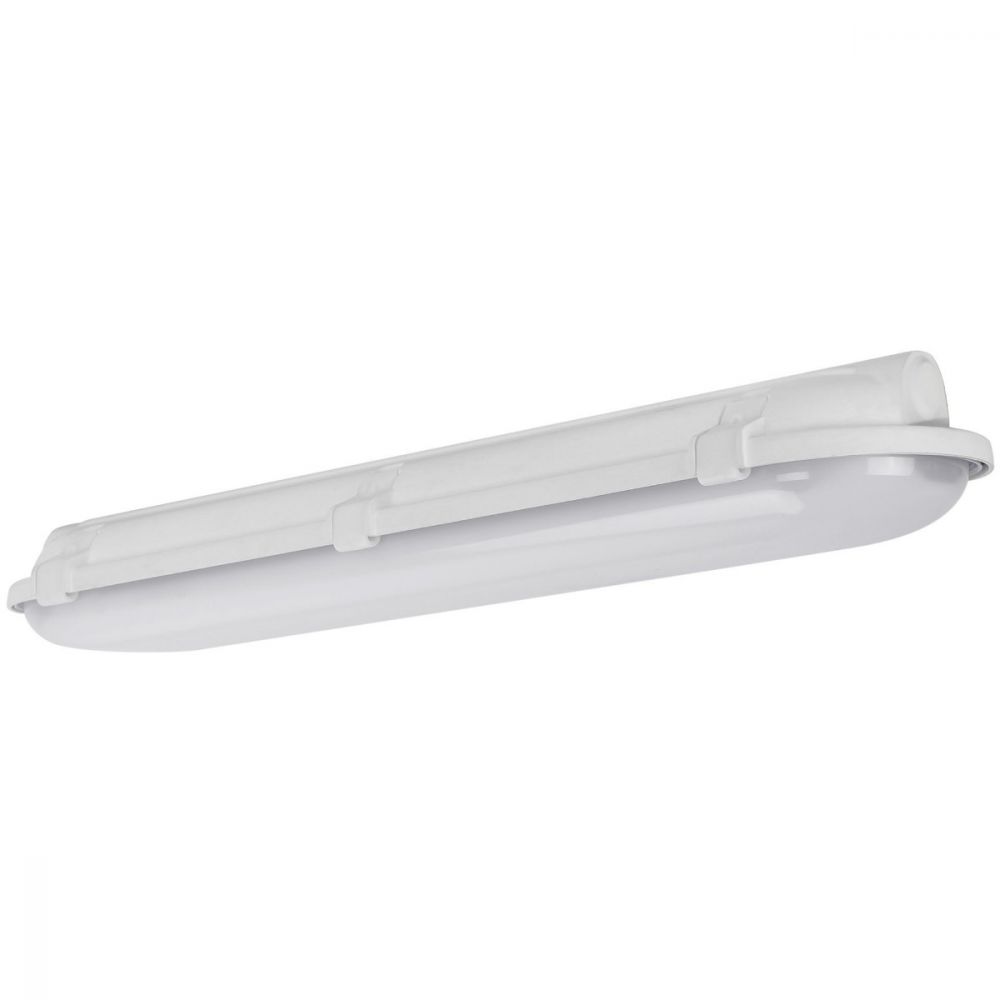 A 2&#39; vapor tight LED fixture emitting 3430 lumens of light output. Ideal for harsh environments like parking garages, warehouses, and food processing facilities. 10-year warranty.