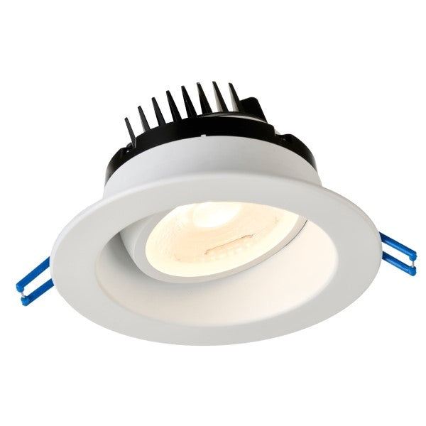 A 4&quot; Gimbal Recessed Light fixture with attached spring clips, providing 1050 lumens of light output. Perfect for ceilings with a pitch or highlighting artwork.