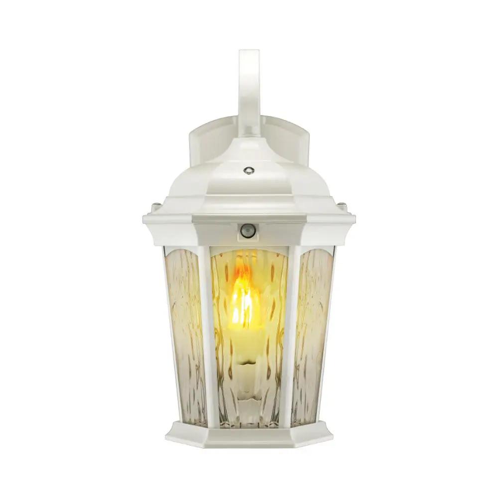Euri Lighting Flickering Flame Lantern, 12.5 Watt, 1200 Lumens, Dusk-to-Dawn and Motion Sensor