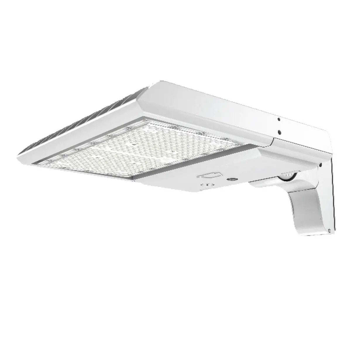 LED Area Light with wattage and color select technology, providing energy-saving, controllable illumination. UL Listed, RoHS Compliant, IP65 Rated, DLC Premium Listed. 23.23"L x 13.11"W x 6.7"H. 50,000 rated hours, 5-year warranty.