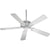 A traditional ceiling fan with five rounded-edged blades, complementing wooden items in your rooms. Brand: Quorum International. Motor Size: 153x15. Dimensions: 12"H x 52"W. Limited Lifetime Warranty.