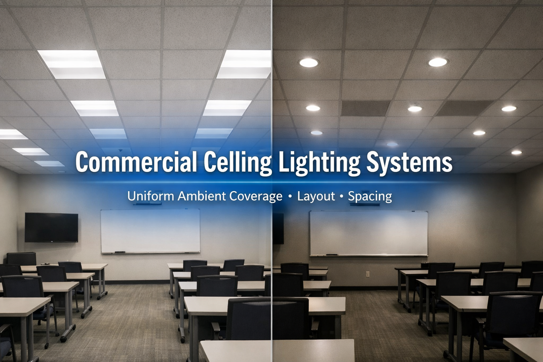 Commercial Ceiling Lighting Systems for Uniform Ambient Coverage