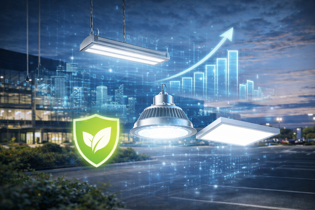 Technical analysis of LED technology for commercial and industrial facilities. Learn about 50,000+ hour lifespans, BMS integration, and 0–10V dimming efficacy.