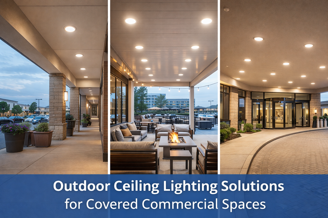 Outdoor Ceiling Lighting Solutions for Covered Commercial Spaces