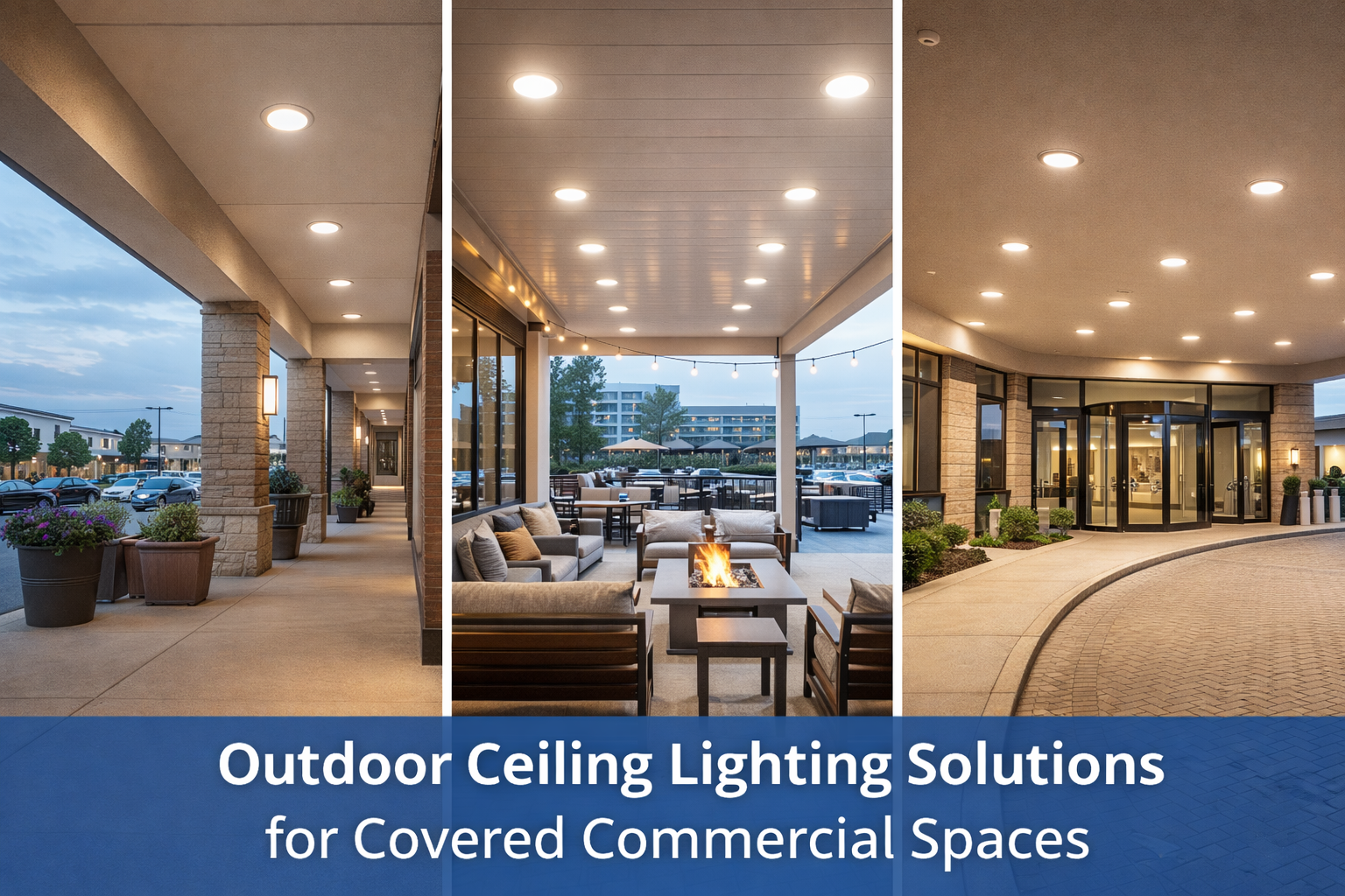 Outdoor Ceiling Lighting Solutions for Covered Commercial Spaces