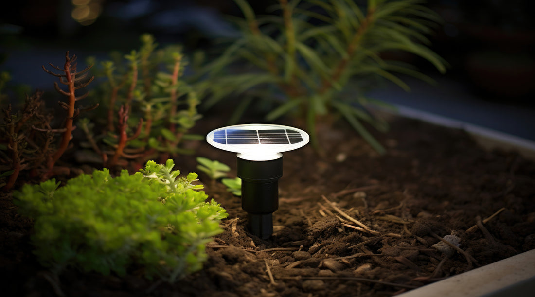 Small solar powered outdoor light with motion sensor
