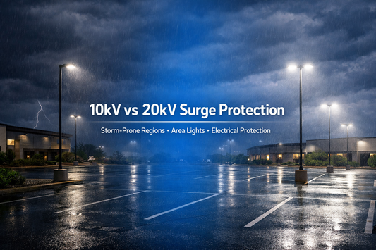 Understanding 10kV vs. 20kV Surge Protection: Why High-Wattage Area Lights Require Enhanced Suppression in Storm-Prone Regions