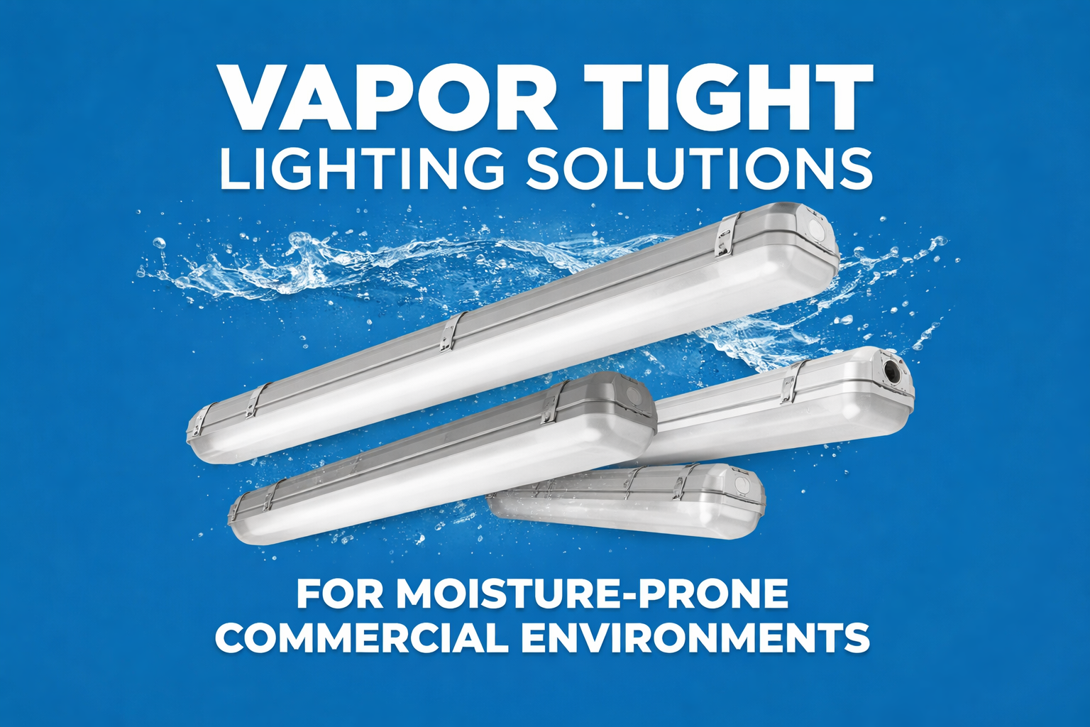 Vapor tight LED lighting designed for moisture-prone commercial environments