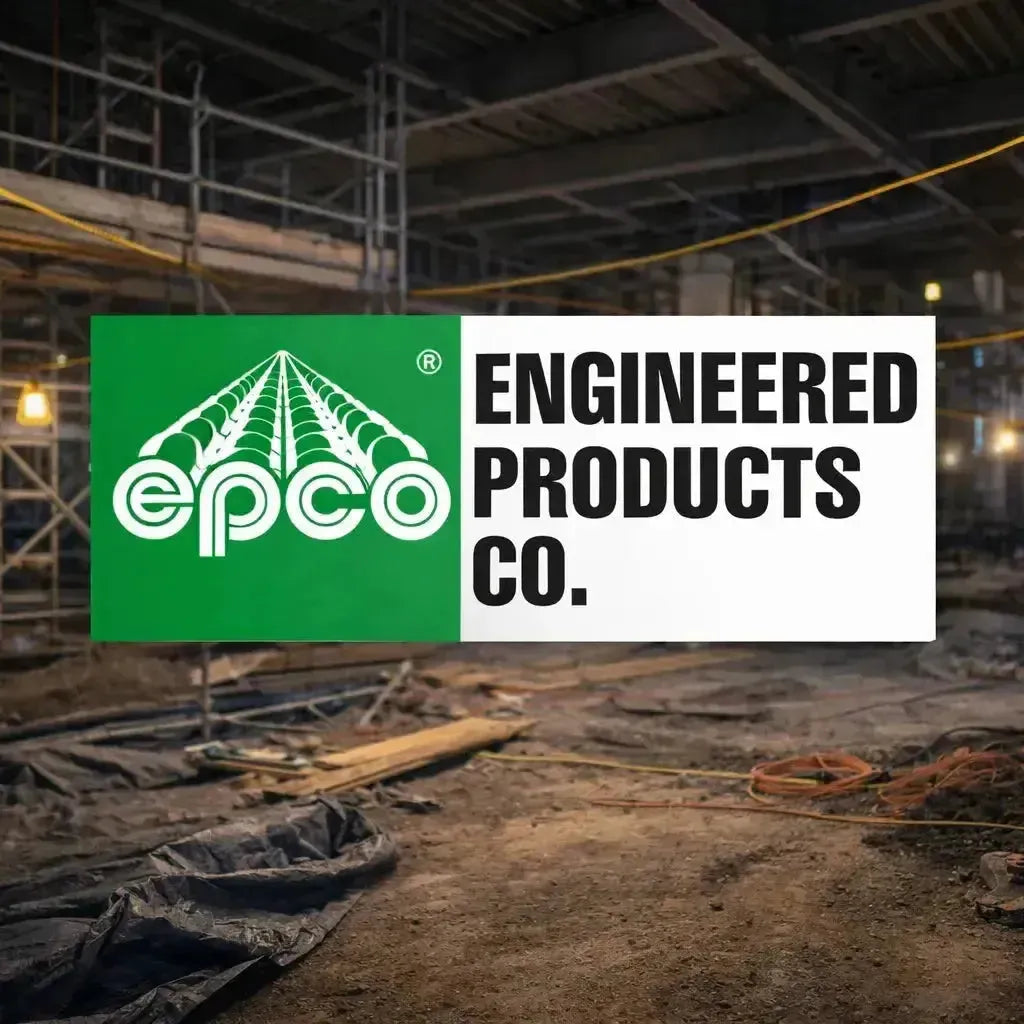 Engineered Products Company EPCO temporary LED lighting used on an active commercial construction site