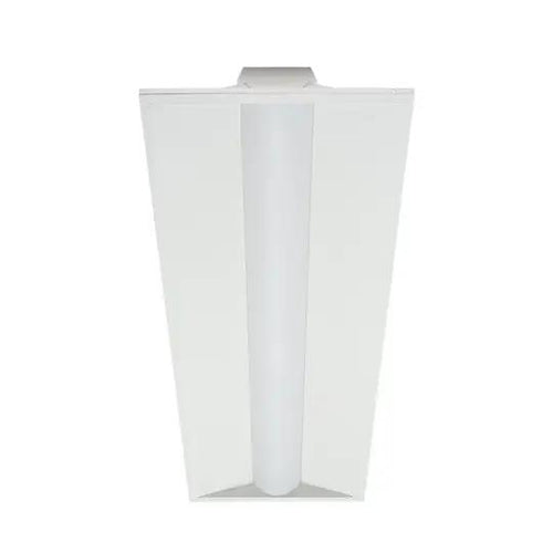 1×4 LED drop ceiling light with narrow panel format for row lighting in grid ceilings; 120–277V input, 0–10V dimming, 18/20/25/30/36W options (2,250–4,500 lumens) with 3500K/4000K/5000K, 80+ CRI.