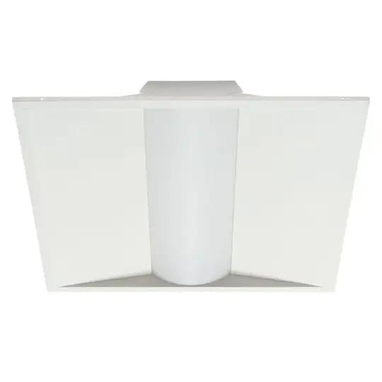 2×2 LED drop ceiling light with diffused panel optic for offices and classrooms; 120–277V input, 0–10V dimming, 18/20/25/30/36W options (2,250–4,500 lumens) with 3500K/4000K/5000K, 80+ CRI.