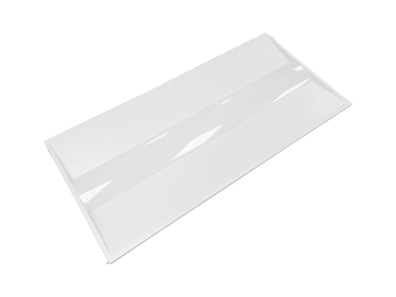 2×4 LED troffer retrofit (installed appearance) showing the completed troffer lens and frame for commercial ceiling grids; 120–277V input, 0–10V dimming, 15/20/25/30/35W selectable delivering 1,950–4,375 lumens with selectable 3500K/4000K/5000K/5700K/6500K.