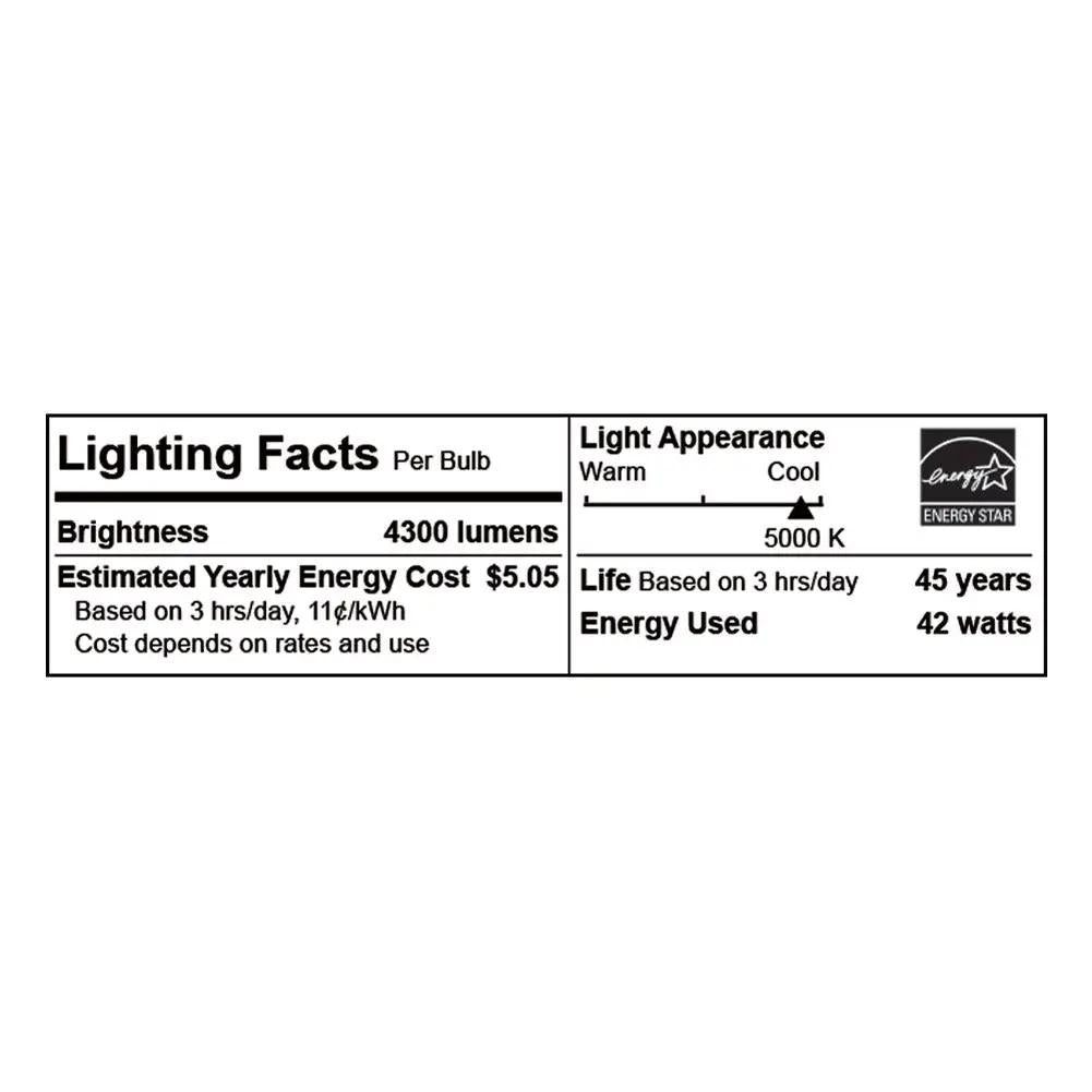 4 Foot Shop Light, 42 Watt, 4300 Lumens, 5000K, Pull Chain Included, Linkable, 120-277V