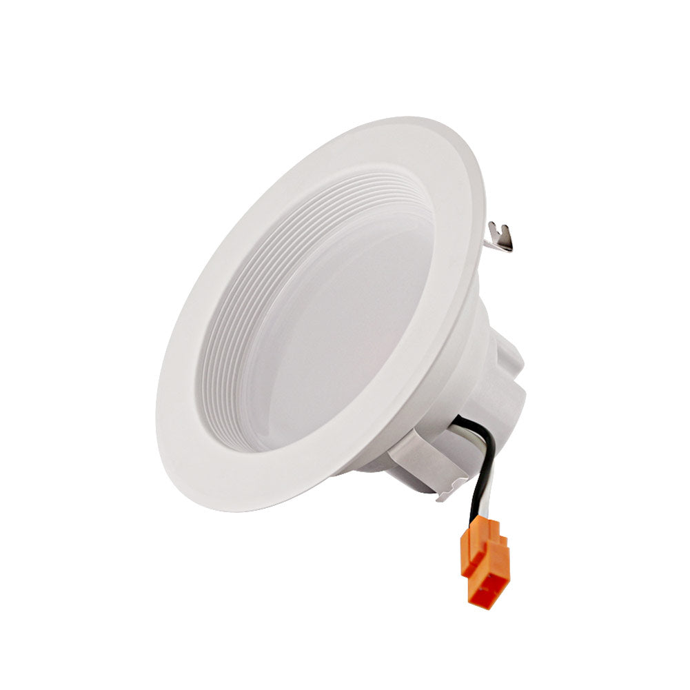 A 4" LED recessed lighting retrofit conversion kit with 910 lumens, 13 Watts, and a white finish. Long-lasting, shatter resistant, and bright.