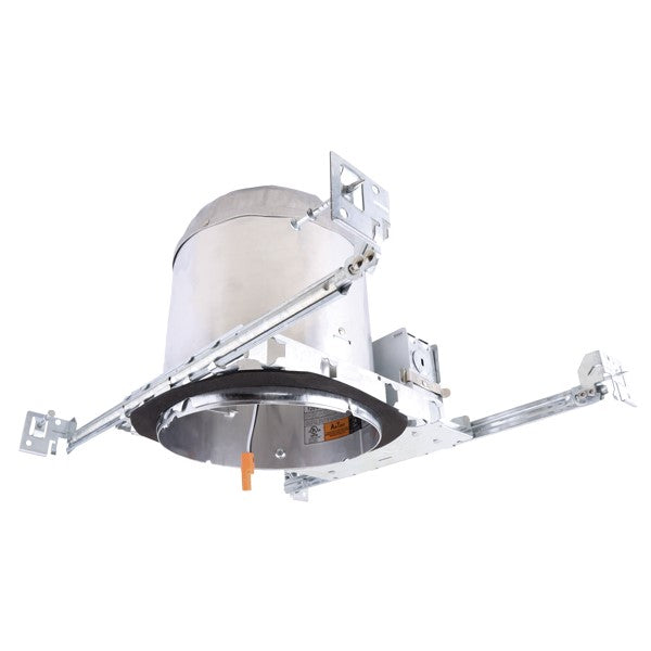 A close-up of the ELCO Lighting 6 Inch Recessed Can Light, airtight and thermally protected. IC rated, California Title 24 compliant, and Energy Star certified. 24W LED lamp with UL and cULus listings. Wet location safety rated. 14.25&quot;L x 6.5&quot;W x 7.5&quot;H. 5-year warranty.
