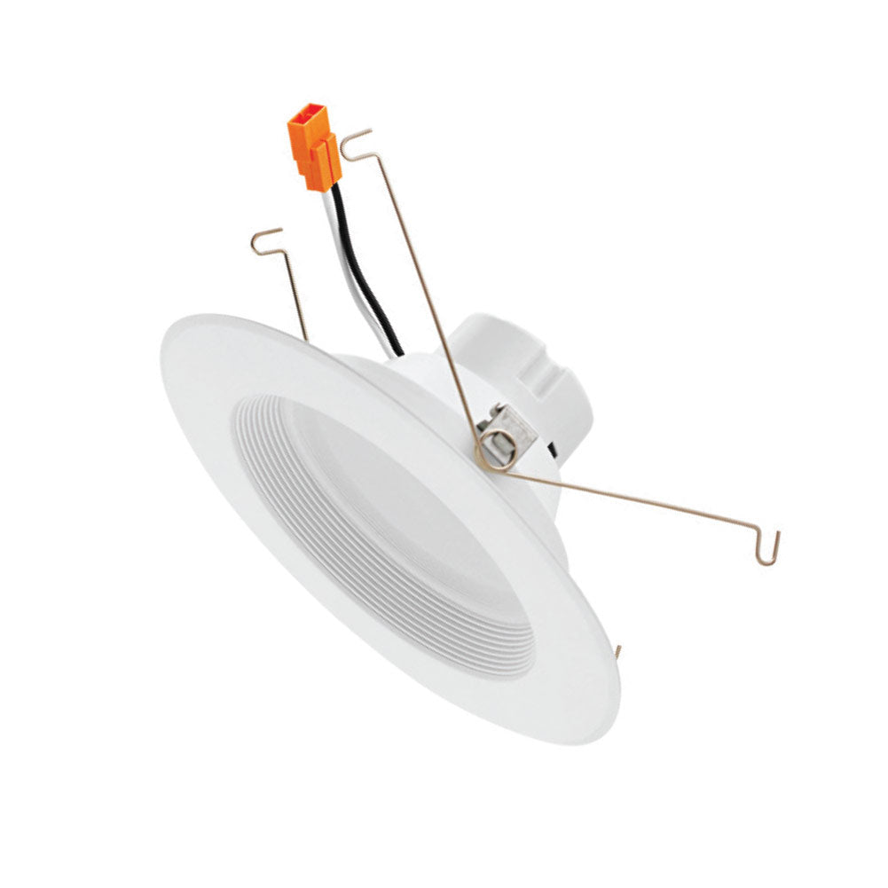 6-inch LED recessed retrofit conversion kit with trim and lens, dimmable output and 96° beam for ceiling cans; 120V input, 12W (840 lumens) with 90+ CRI plus JA8 and CEC compliance, and Energy Star rating.