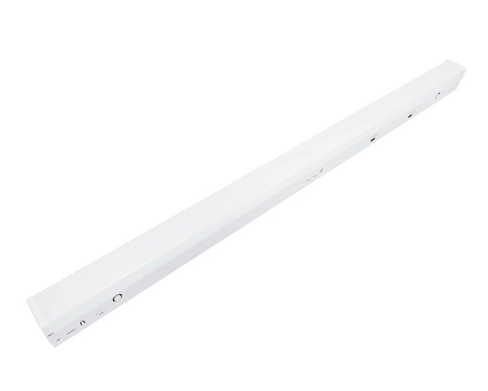 8 Foot LED Strip Light 50W/60W/70W/80W/100W 6500–13000 Lumens 3500K/4000K/5000K/5700K/6500K 0–10V Dimming Integrated Sensor Receptacle + Emergency Backup 120–277V