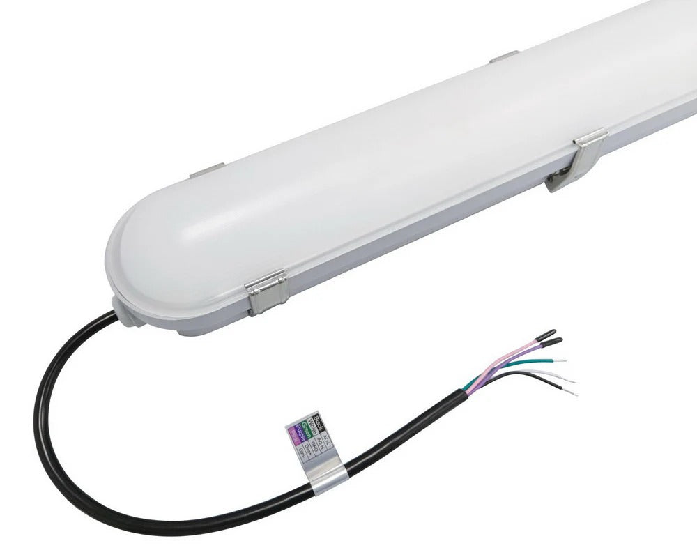 8 Foot LED Vapor Tight Light 50W/60W/70W/80W/100W 6250–12500 Lumens 3500K/4000K/5000K/5700K/6500K 0–10V Dimming 120–277V
