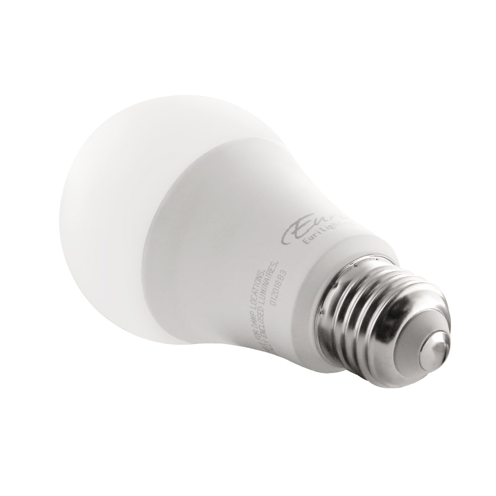 A19 LED Smart Bulb with silver base, Wi-Fi enabled. Control from anywhere with Life in Sync app. Dimmable, color selectable. 10W, 800 lumens.