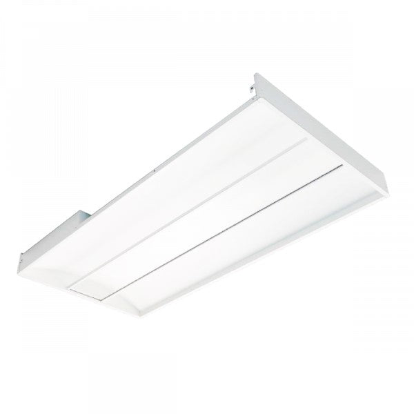 Architectural Drop Ceiling Light by SLG Lighting: A unique rectangular light fixture with an innovative &quot;center basket&quot; design for optimized ambient lighting. Ideal for commercial, retail, healthcare, and office environments. 3540-5600 lumens, LED, dimmable, UL Listed, FCC Compliant, RoHS Compliant, DLC Standard Listed. 47.8&quot;L x 23.8&quot;W x 3.9&quot;H. 5-year warranty.