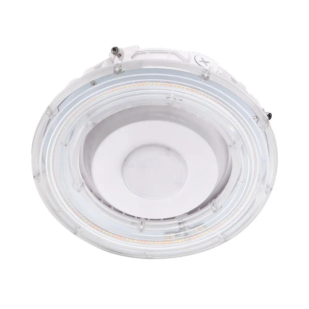 Ceiling Light Canopy providing CCT tunable white light, 6785-7700 lumens. Energy-efficient LED replacement for metal halide or fluorescent fixtures. UL safety certified, weatherproof (IP65), and suitable for outdoor use. Lumen and color selectable. 5-year warranty.