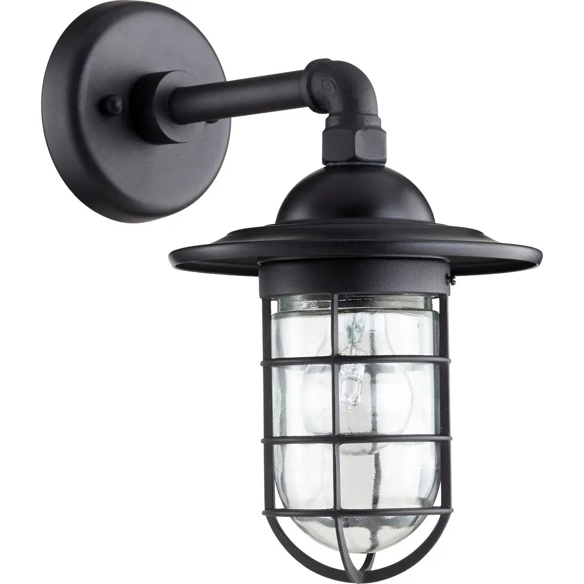 Coastal Outdoor Wall Light with Clear Glass Shade, perfect for coastal and rustic outdoor settings. Adds exceptional style and welcoming light to home exteriors. Fits in front or back entryway, garage door. 7.5&quot;W x 12.25&quot;H x 12&quot;E. 60W, 120V, Medium E26 base. UL Listed, Wet Location. 2-year warranty.