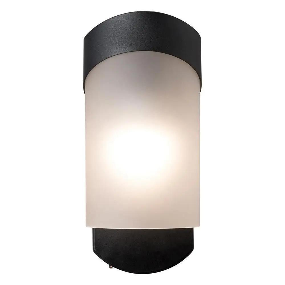 Contemporary Companion Smart Security Light, a sleek light fixture with a white shade and Bluetooth-enabled technology for seamless pairing with the contemporary smart security light. Provides identical light output without the camera and audio intercom.