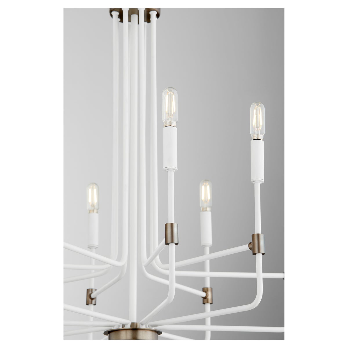 Dining Room Chandelier with modern design and parallel arms, perfect for any environment. 8 bulbs, 60W, dimmable. UL Listed, 2-year warranty.