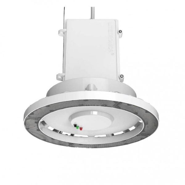 Emergency High Bay Lighting Fixture, 30 Watt, 4000 Lumens, 80+ CRI, IP66 Rated, 100 Degree Beam Angle, Polycarbonate Frosted Lens, 120-277V / 347V / 480V