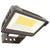 Exterior Flood Light, 75 Watt, 10725 Lumens, 3K / 4K / 5K, 80+ CRI, 0-10V Dimmable, Slip Fitter Mount / Trunnion Mount, Built-In Photocell, IP65 Rated, Tempered Glass, 120-277V