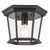 Farmhouse outdoor ceiling light with clear glass and black metal pole. Complements country décor. UL Listed for wet locations. 11"W x 7.5"H.