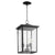 A black farmhouse outdoor hanging lantern with a glass cover, featuring three 60W medium base light sources. Provides a warm ambient glow for your covered porch or patio.