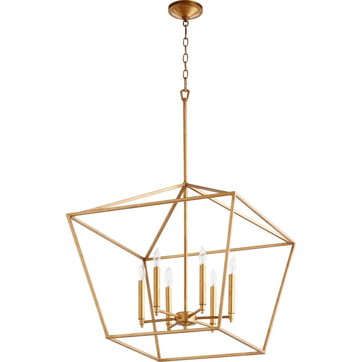 Farmhouse Pendant Light: A gold chandelier with lights, perfect for adding farmhouse charm. Open tapered shade provides ample illumination for foyer, hallway, or kitchen. Fits candelabra bulbs.
