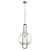Globe Pendant Light with clear glass shade and noir/satin nickel finishes, hanging from a dual chain and stem system. Adds contemporary-chic style to any setting. Perfect for kitchen, bedroom, or bathroom. Wattage: 100W, Voltage: 120V. Bulbs not included. UL Listed for damp locations. Metal and Clear Textured Glass materials. Dimensions: 14"W x 27.75"H. Warranty: 2 Years.
