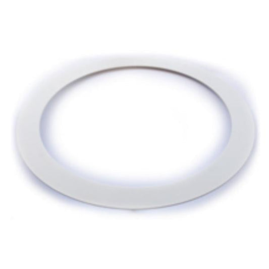 Goof Ring for Recessed Lights by Lotus LED Lights - A white circle and oval frame seamlessly cover incorrectly cut drywall holes, providing a finished look for your recessed lighting.