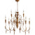 Italian Chandelier with candlestick-styled lights, leaf motifs, and imperfect asymmetry, celebrating the region's rich history of Baroque and Rococo architecture.