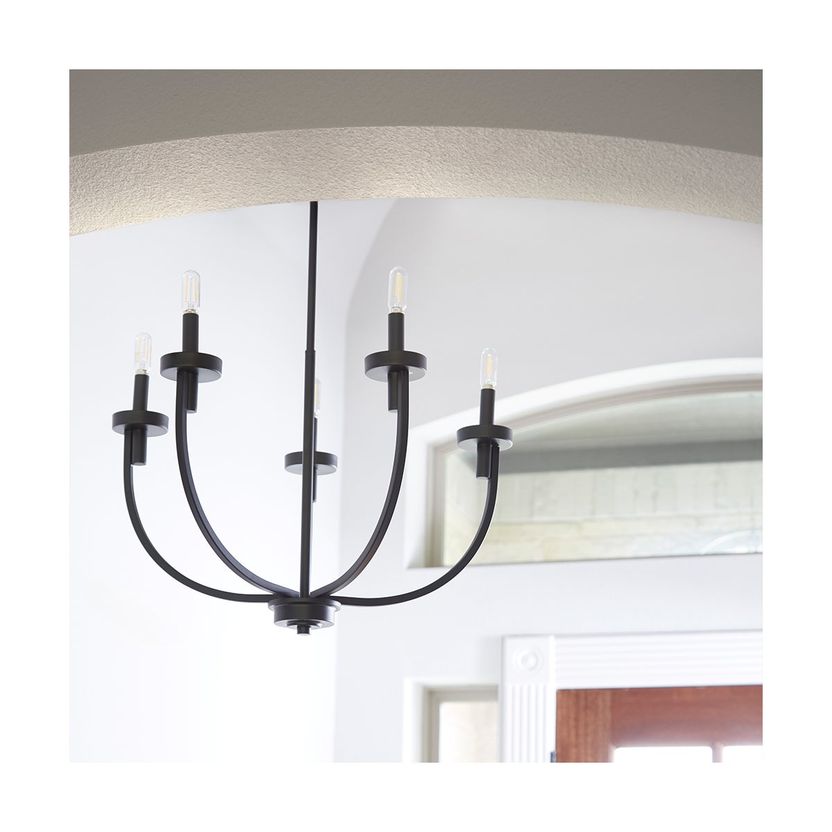 Kitchen Chandelier with rounded angles and bold lines, providing a serene atmosphere with its rounded profile lighting.