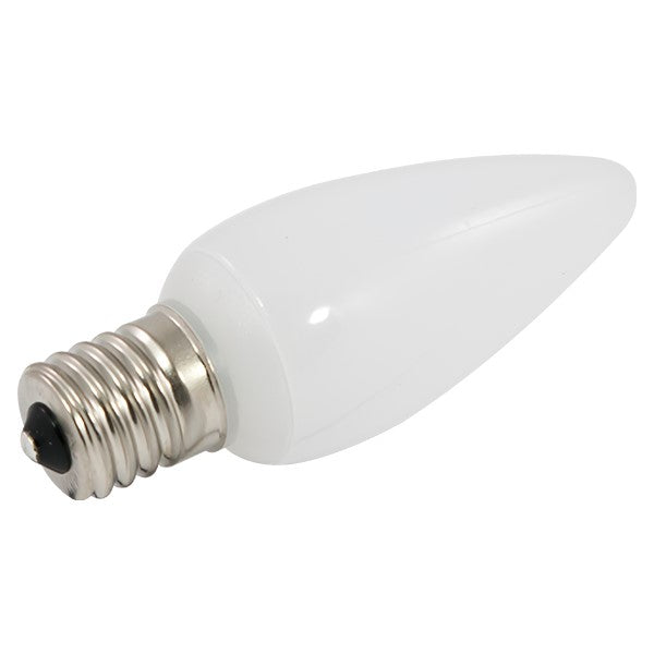 LED C9 Bulb with base, providing bright and long-lasting light output. Ideal for holiday lights, rooftops, fences, or driveways. 0.8W, 120V, dimmable, UL Listed, CSA Listed. 25 case quantity. Dimensions: 1.125&quot;D x 3.125&quot;H. Rated Hours: 15,000.