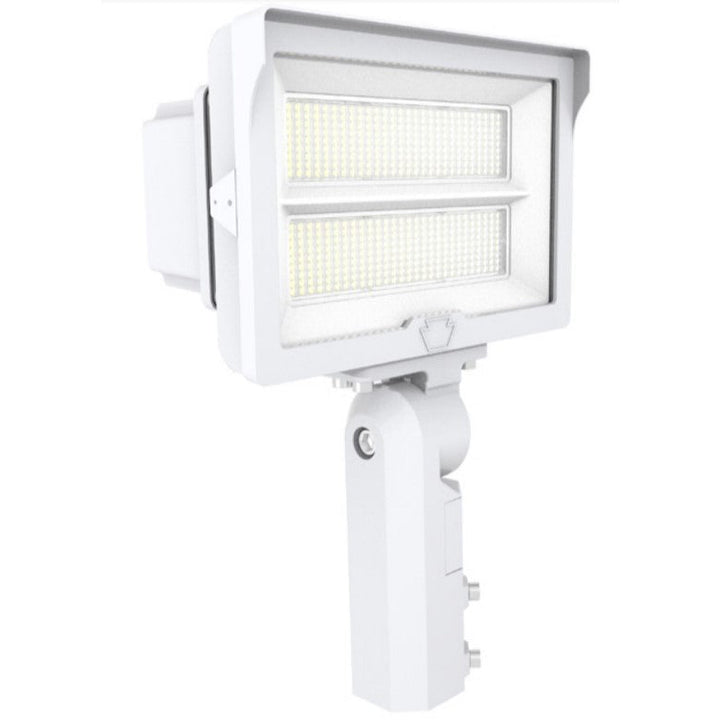 LED Floodlight, 100W / 140W, 14500 thru 19600 Lumens, 3K / 4K / 5K, 80+ CRI, 0-10V Dimmable, Slip Fitter Mount / Trunnion Mount, Built-In Photocell, IP65 Rated, Tempered Glass, 120-277V