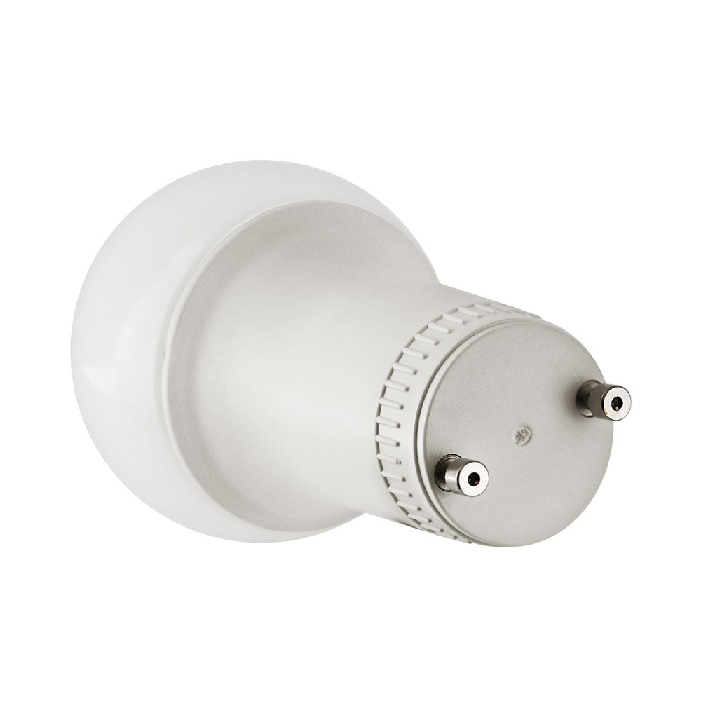 LED GU24 A21 bulb with two ends, silver connector, and 1600 lumens output. Ideal for ambient lighting and general purpose applications. 17W, 120V, dimmable, UL Listed, CEC Compliant, JA8 Compliant, Energy Star Rated. 2.8"D x 5.4"H, 25,000 rated hours, 3-year warranty.