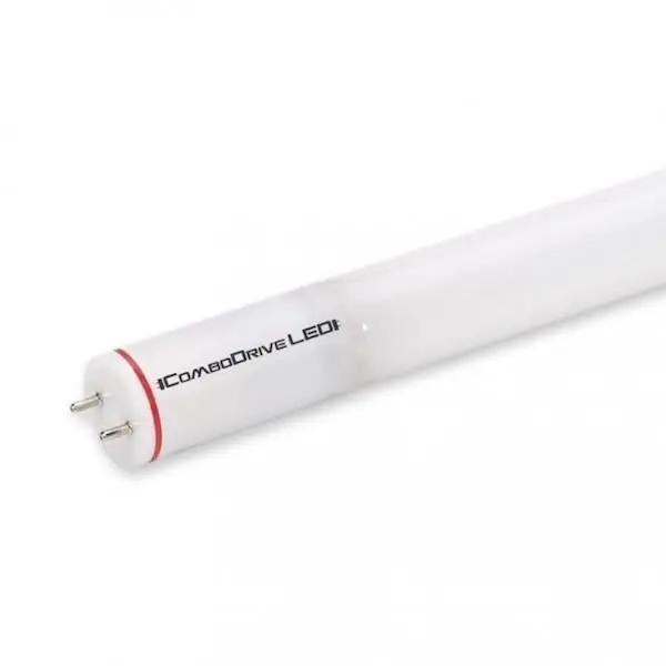 LED T8 Bulb by Keystone Technologies: A white tube with black text, providing 1700 lumens of light output. Hybrid dual technology allows for plug & play or ballast bypass installation. Energy-efficient LED version for single wired line voltage applications. 11W, 120-277V, 3500K-5000K, 80+ CRI, non-dimmable. Medium Bi-Pin G13 base. cULus Listed, ETL Listed, FCC Compliant, RoHS Compliant, DLC Standard Listed. 1.14"D x 35.78"L. 50,000 rated hours. 5-year warranty. Stars and Stripes Lighting.
