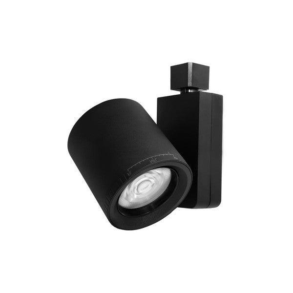 LED Track Lighting Fixture: A small, black light with a square base. Rotates horizontally and vertically for customizable lighting. Energy-efficient LED with 1600 lumens output for up to 50,000 hours. Ideal for residential and commercial settings.