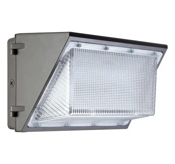 LED wall pack light with exterior housing for perimeter lighting on commercial buildings; 120–277V input, 135W output (16,400 lumens).