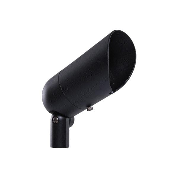 A Sollos Lighting Landscaping Spot Light with a black finish, perfect for illuminating shrubs, trees, and stonework. Dimmable and ETL Listed.