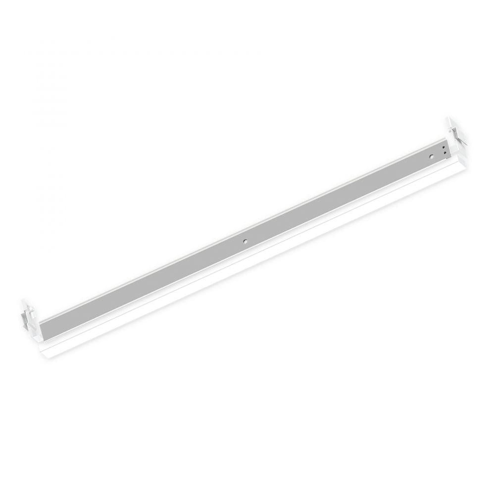 Linear Recessed Lighting Fixture: A versatile white light fixture with screws, providing 2600 lumens of output. Compatible with any t-grid ceiling.