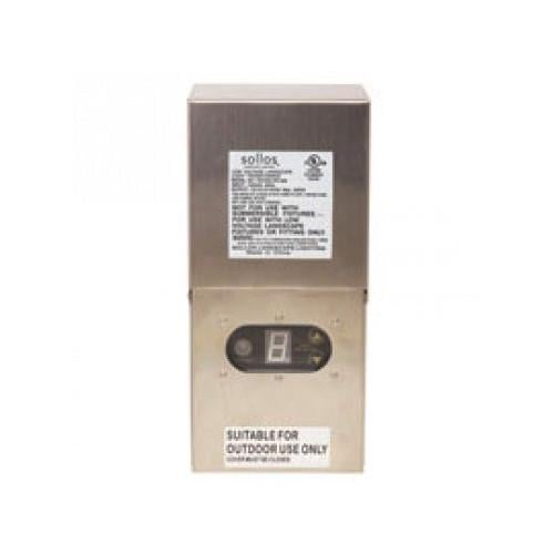 Low Voltage Transformer for Landscape Lighting, 300W, Photocell / Timer / On-Off Switch, Stainless Steel, 12-15V