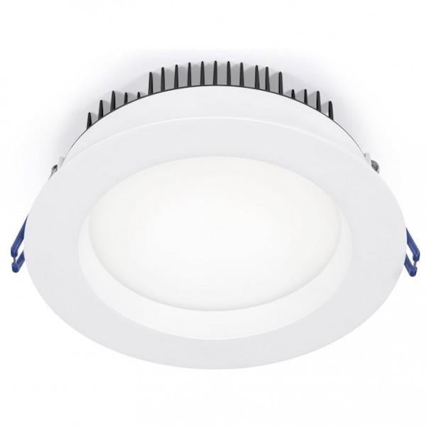 Lotus LED Lights' Modern Recessed Lighting Fixture: A sleek, regressed design with black trim and spikes. Provides 1300 lumens, dimmable LED, wet location approved.