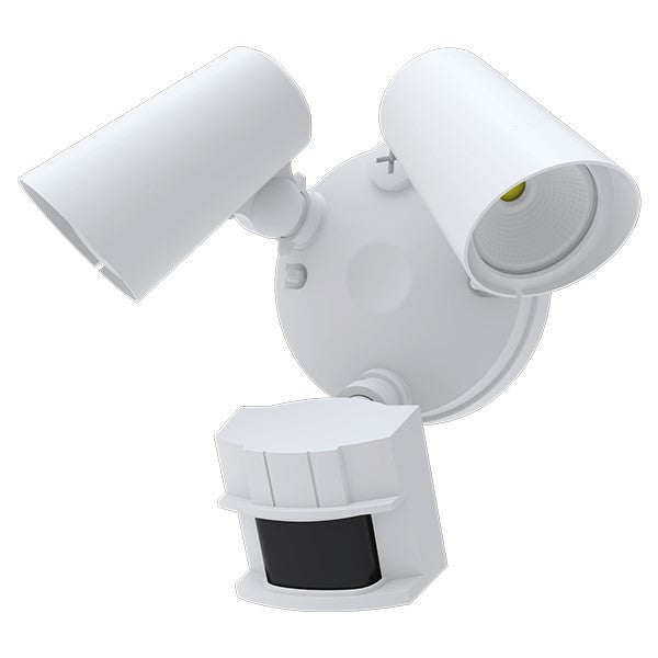 Outdoor Security Light with Motion Sensor, a sleek white fixture with adjustable heads and PIR motion sensor, providing up to 1700 lumens of CCT selectable white light. Ideal for commercial or residential properties, this LED security light ensures safety and security after dark.