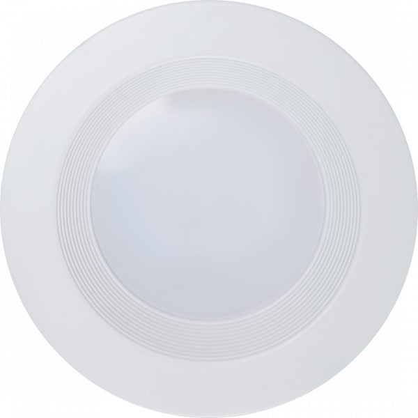 A white plate with a recessed lighting drop ceiling above it, providing strong and smooth multi-CCT white light. 1800-3000 lumens, CCT selectable, lumen adjustable, dimmable LED.